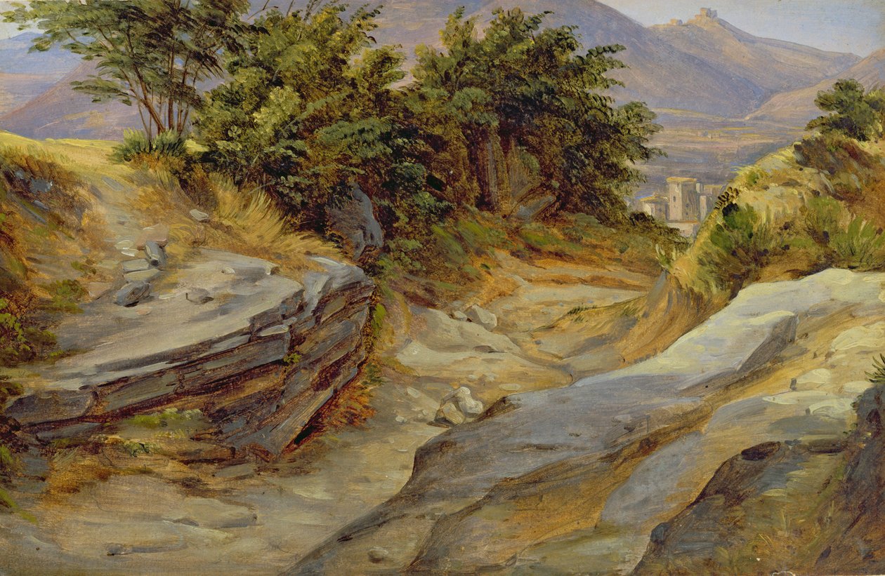 Italienskt bergslandskap, ca 1824 (wc på papper) av Joachim Faber