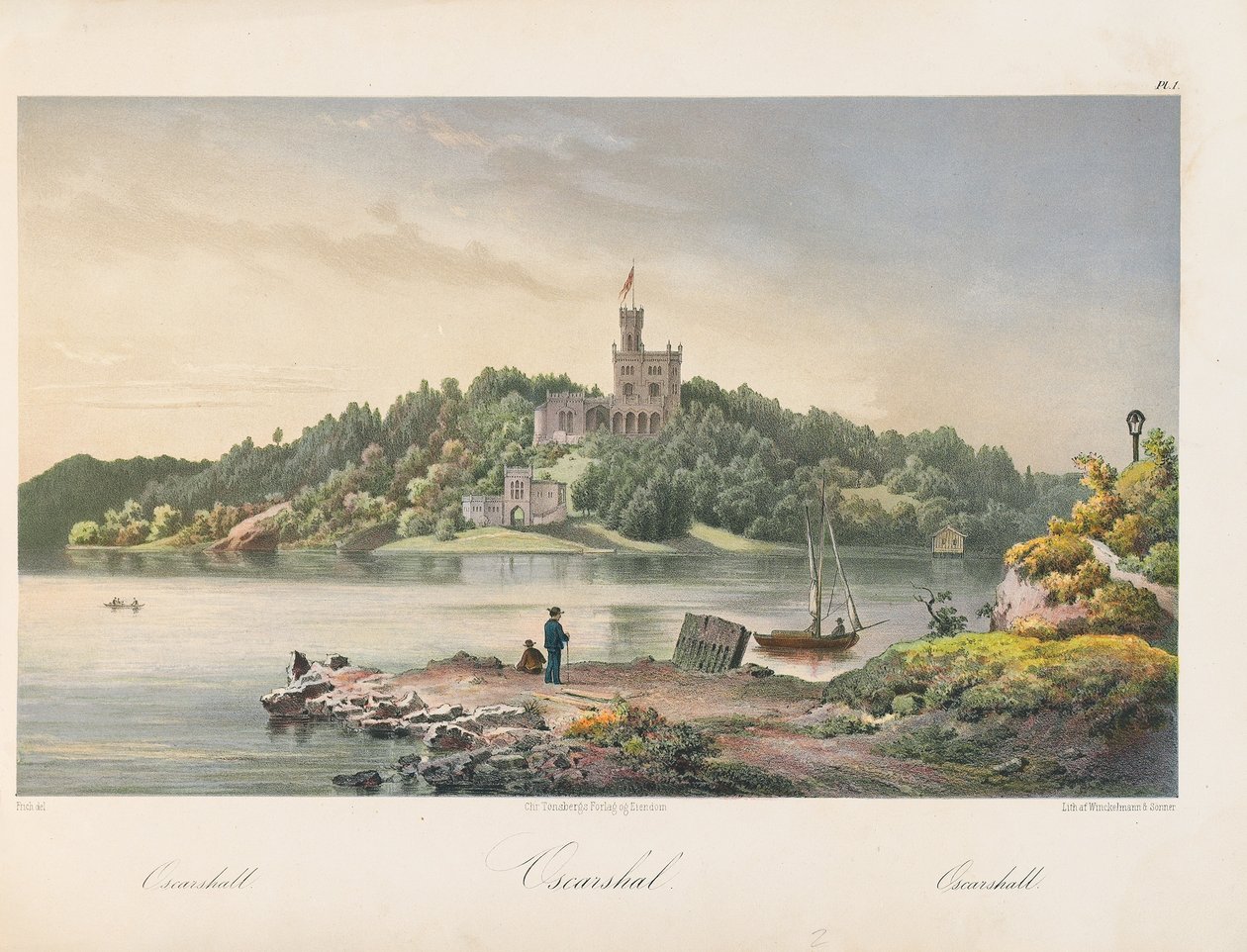 Utsikt över Oscarshal, 1852 av Joachim Frich