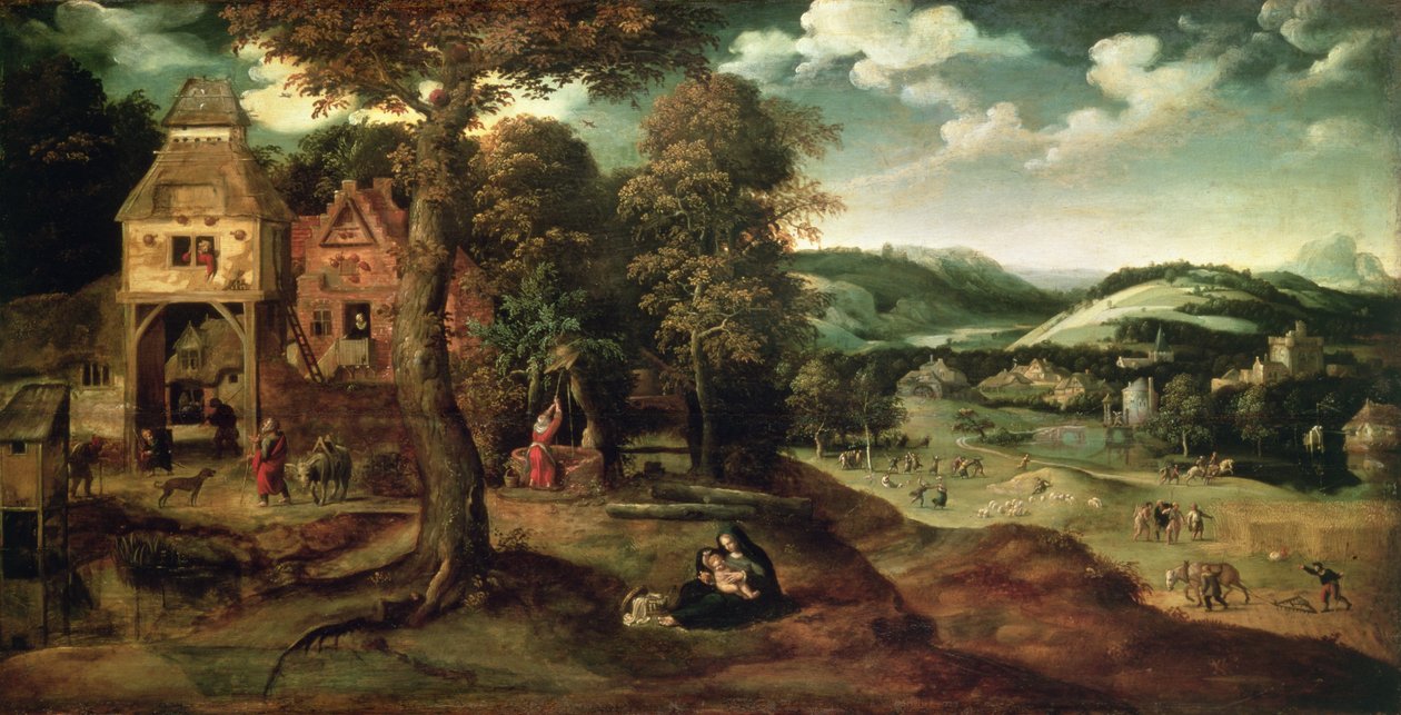 Resten på flykten till Egypten av Joachim Patinir