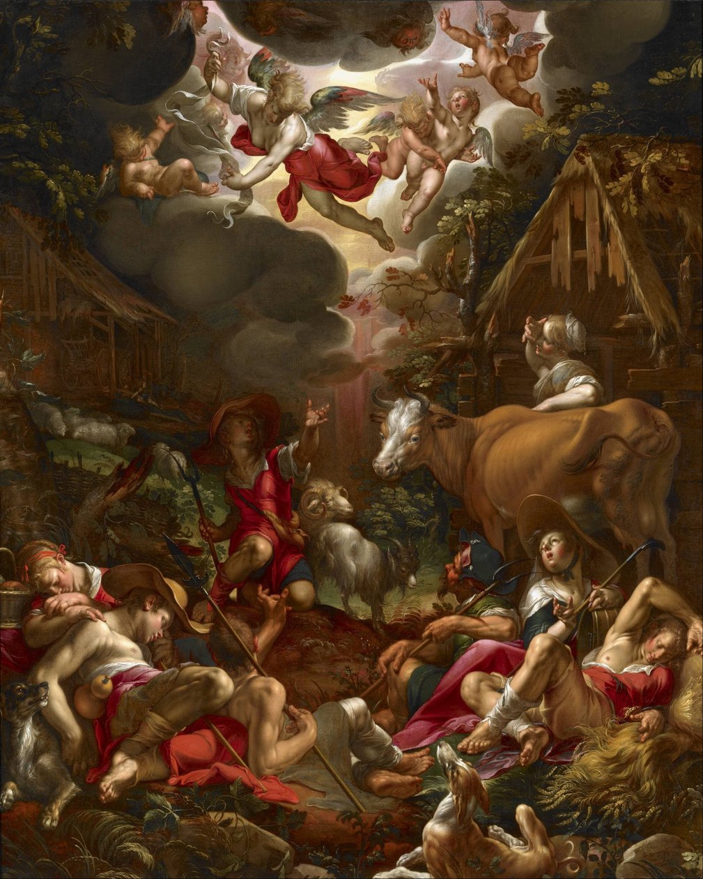 Annunciation to the Shepherds av Joachim Wtewael or Utewael