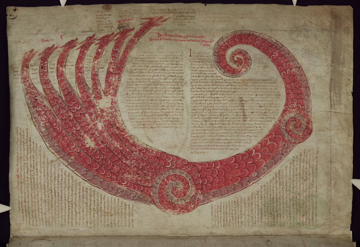MS 255A fol.7r Fantastical Creature, från Liber Figarum av Joachim of Fiore