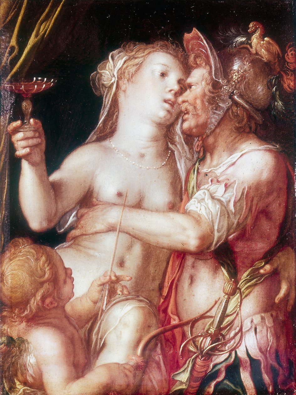 "Mars och Venus", sent 1500-tidigt 1600-tal. av Joachim Anthonisz Wtewael