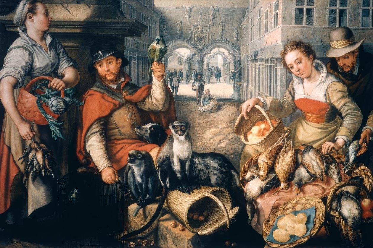 Säljare av exotiska djur av Joachim Beuckelaer