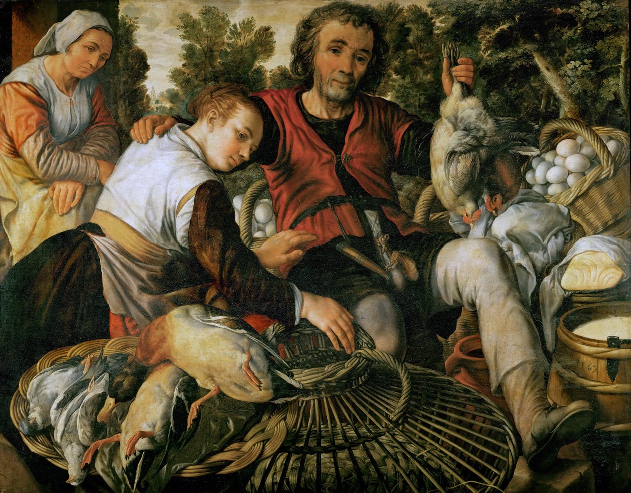 Tidig nederländsk konst: Scene de marche - Marknadsscen av Beuckelaer, Joachim (ca 1533-1574) av Joachim Beuckelaer