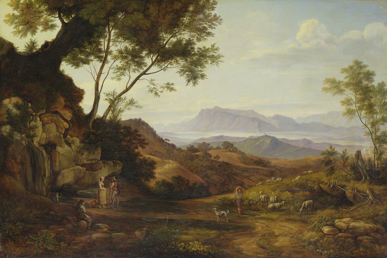 Italienskt landskap av Joachim Faber