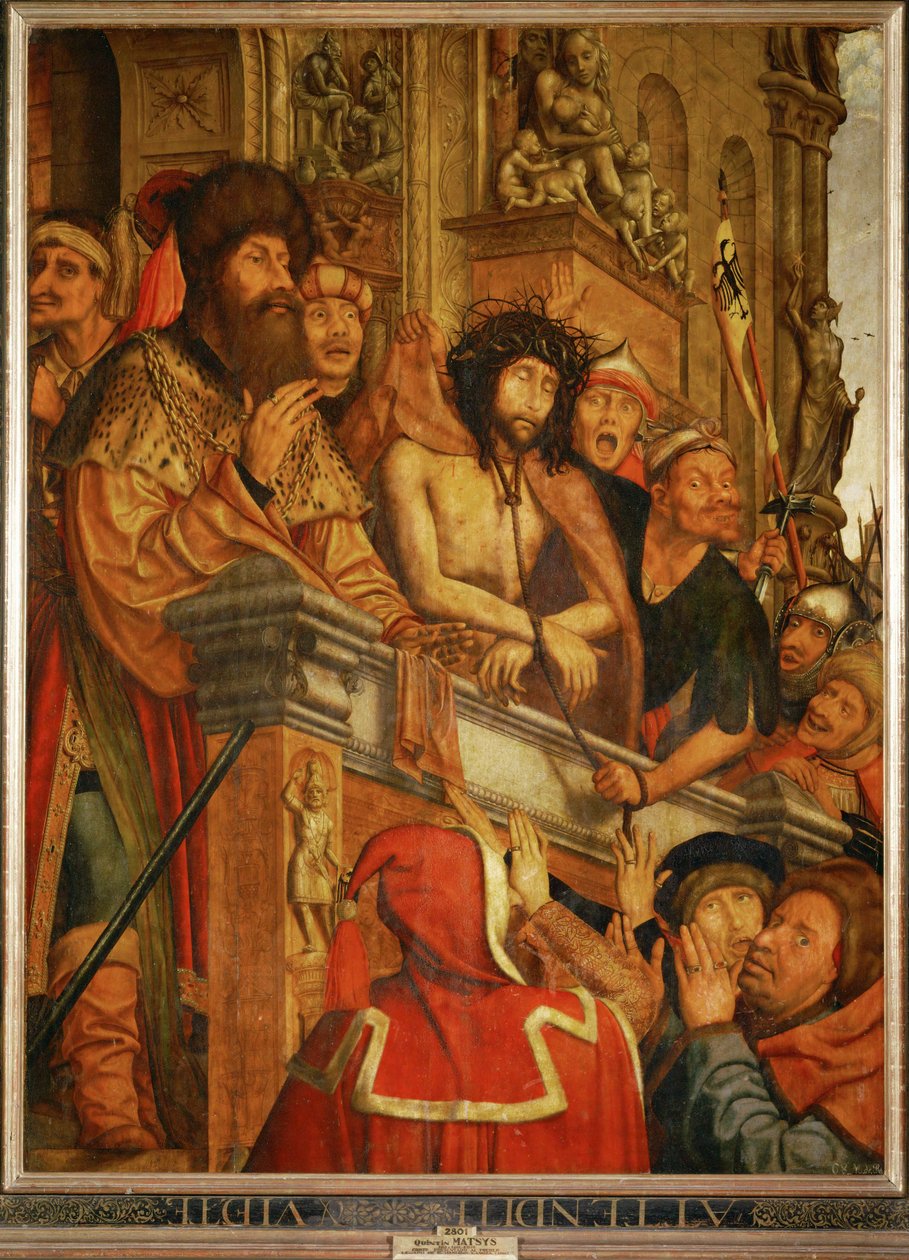 Kristus framställd för folket (målning på trä) av Joachim & Massys Quentin (c.1466-1530) Patinir