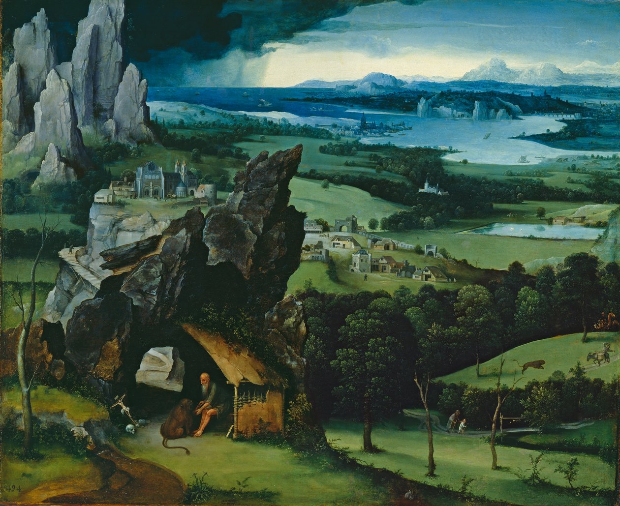 Landskap med S:t Hieronymus, 1516-7 av Joachim Patenier