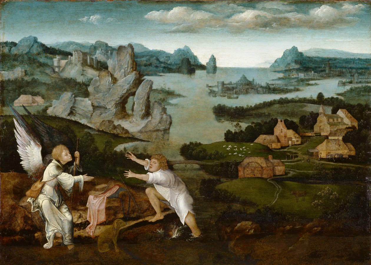 Landskap med Tobias och ängeln av Joachim Patenier