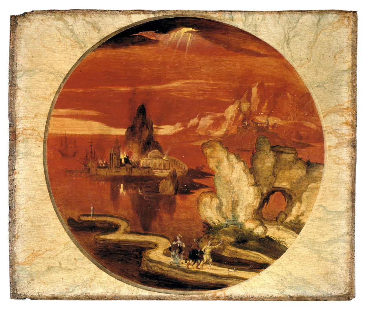 Sodom och Gomorra i brand (olja på panel) av Joachim Patenier