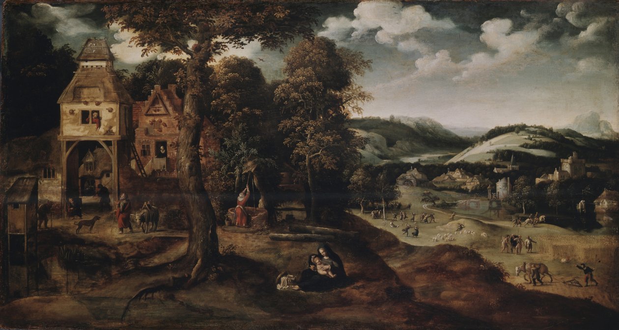 Landskap med flykten till Egypten, ca 1524 av Joachim Patinir