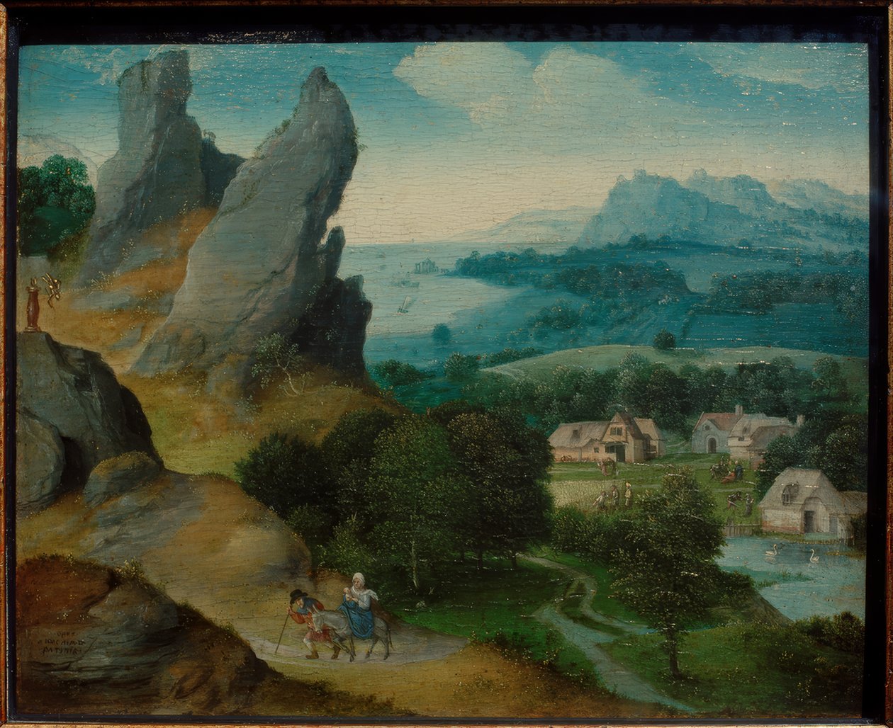 Landskapsflykt med flyget till Egypten av Joachim Patinir