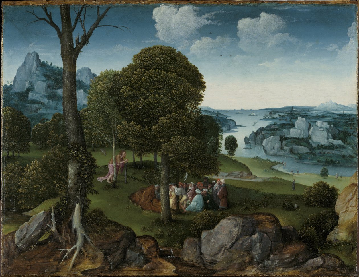 Landskap med Johannes Döparens predikan av Joachim Patinir