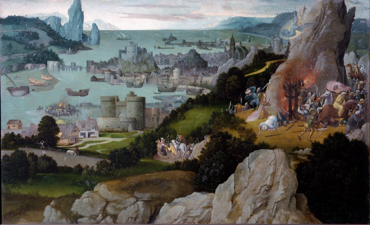Martyrskapet av St. Katarina av Alexandria (Målning av Joachim Patinir
