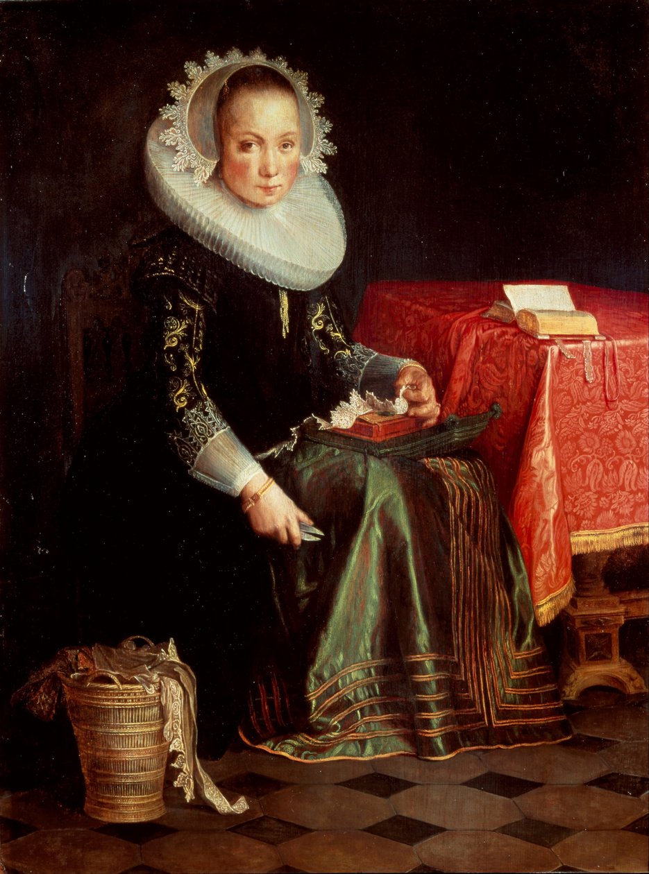 Porträtt av Eva Wtewael 1607-1635, 1628 av Joachim Wtewael or Utewael