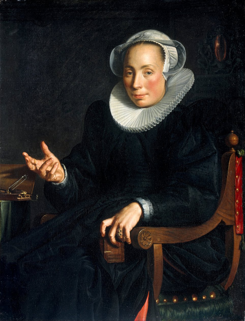 Porträtt av Christina Wtewael van Halen 1568-1629, 1601 av Joachim Wtewael or Utewael
