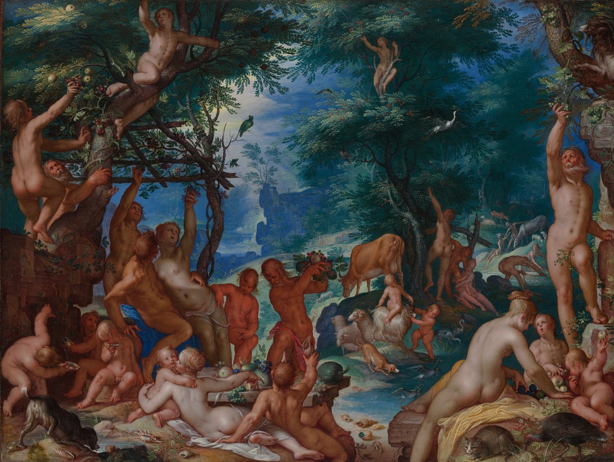 The Golden Age, 1605 (olja på koppar) av Joachim Wtewael or Utewael