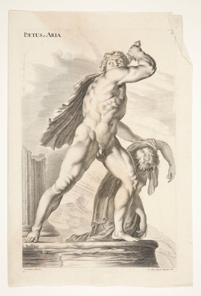 Paetus och Aria, från Sculptures of Ancient Admiration av Joachim von Sandrart