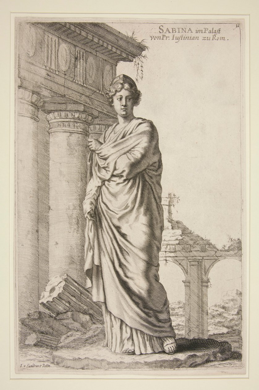 Sabina i Pr. Justinianus palats i Rom av Joachim von Sandrart
