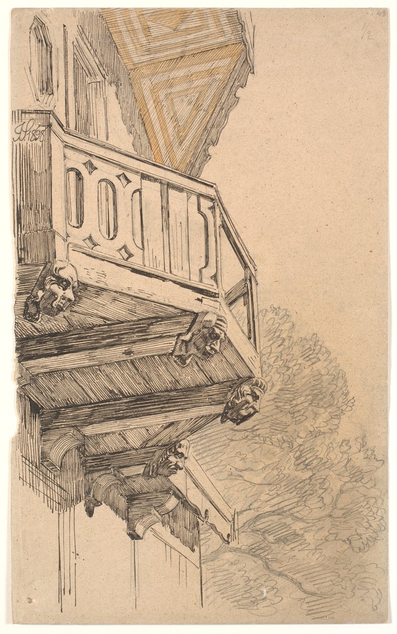 En flygel av H.C. Aggersborgs villa i Classens Have av Joakim Frederik Skovgaard