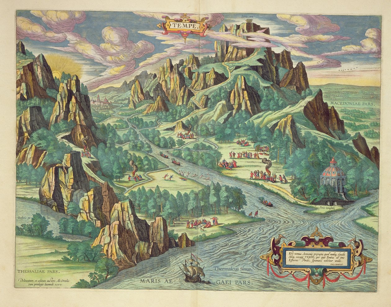 Utsikt över det antika Thessalien från "Atlas Major", 1662 av Joan Blaeu