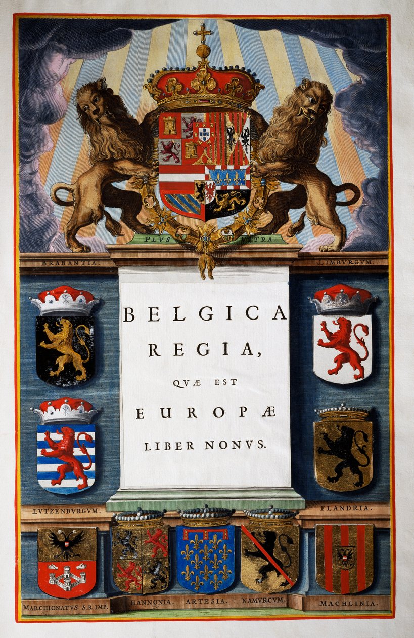 Belgica Regua quae est Europae, Tusi IX, itulau ulutala o Volume IV, mai Atlas Maior, atlas i voluma e 11, saunia e Joan Blaeu (1596-1673), togitogiga kopa, 57.5x39 cm, Amsterdamswed av Joan Blaeu