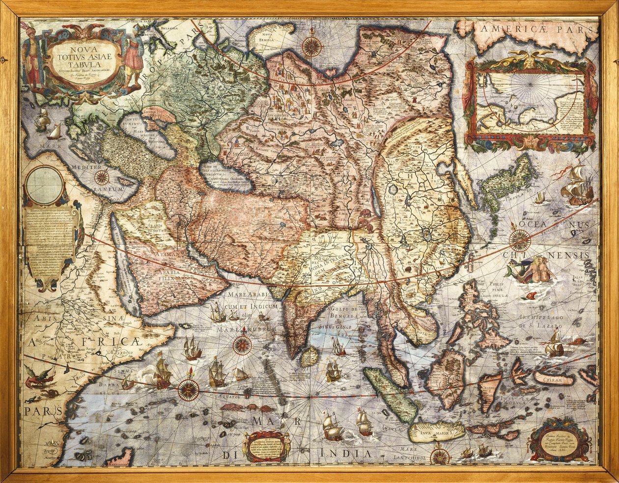 Kartografi, karta över Asien. Ur Atlas av Joan Blaeu (1596-1673), tryckt 1686 av Joan Blaeu