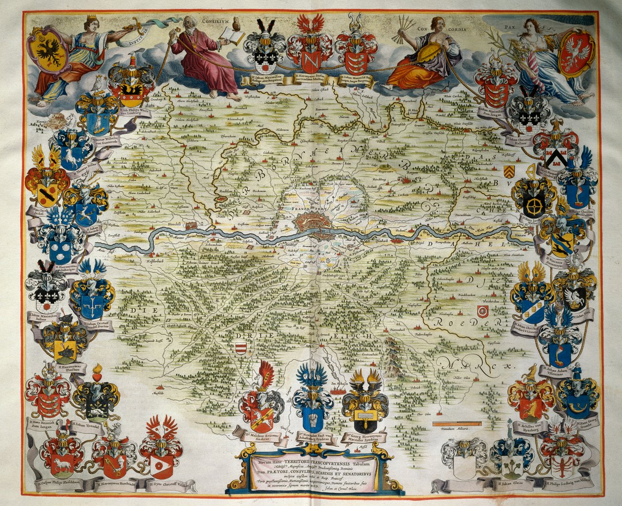 Frankfurt och dess territorium, Volym III, Atlas Maior, av Joan Blaeu (1596-1673), kopparstick, Amsterdam av Joan Blaeu