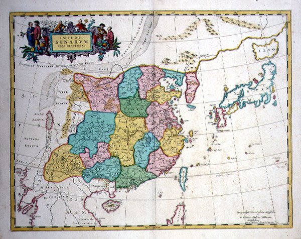Japan, Kina och Korea som en halvö, ca 1700 (färgstick) av Joan Blaeu