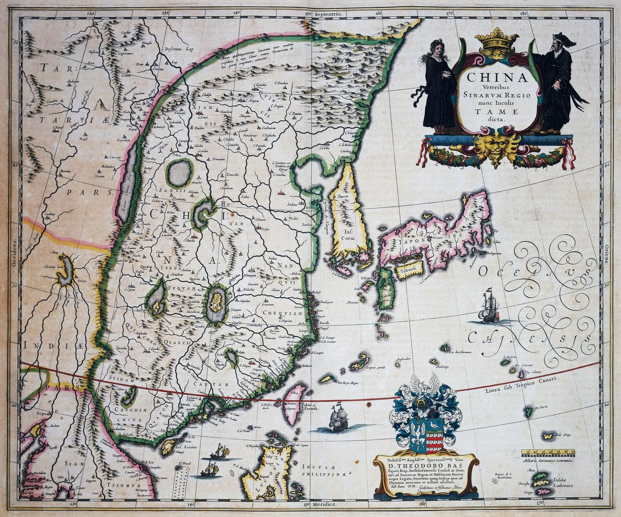 Karta över Kina, av Joan Blaeu (1596-1673) av Joan Blaeu