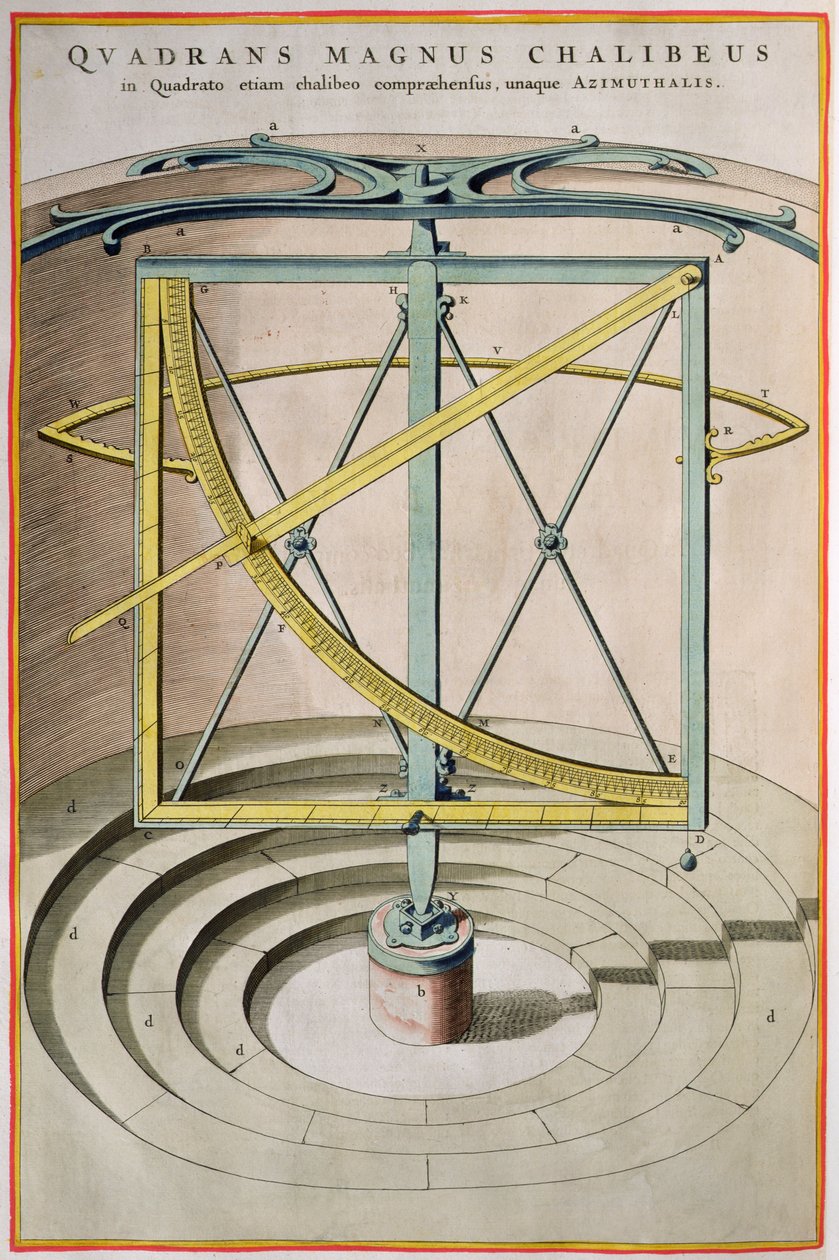 Quadrans Magnus Chalibeus sida från Atlas Major, 1662 av Joan Blaeu