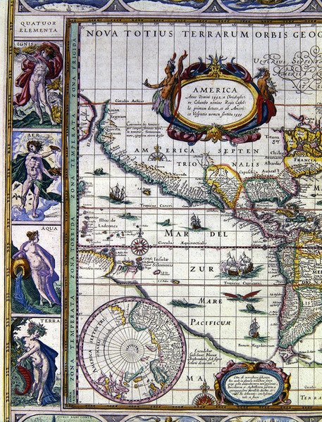 De fyra elementen: eld, luft, vatten och jord av Joan Blaeu