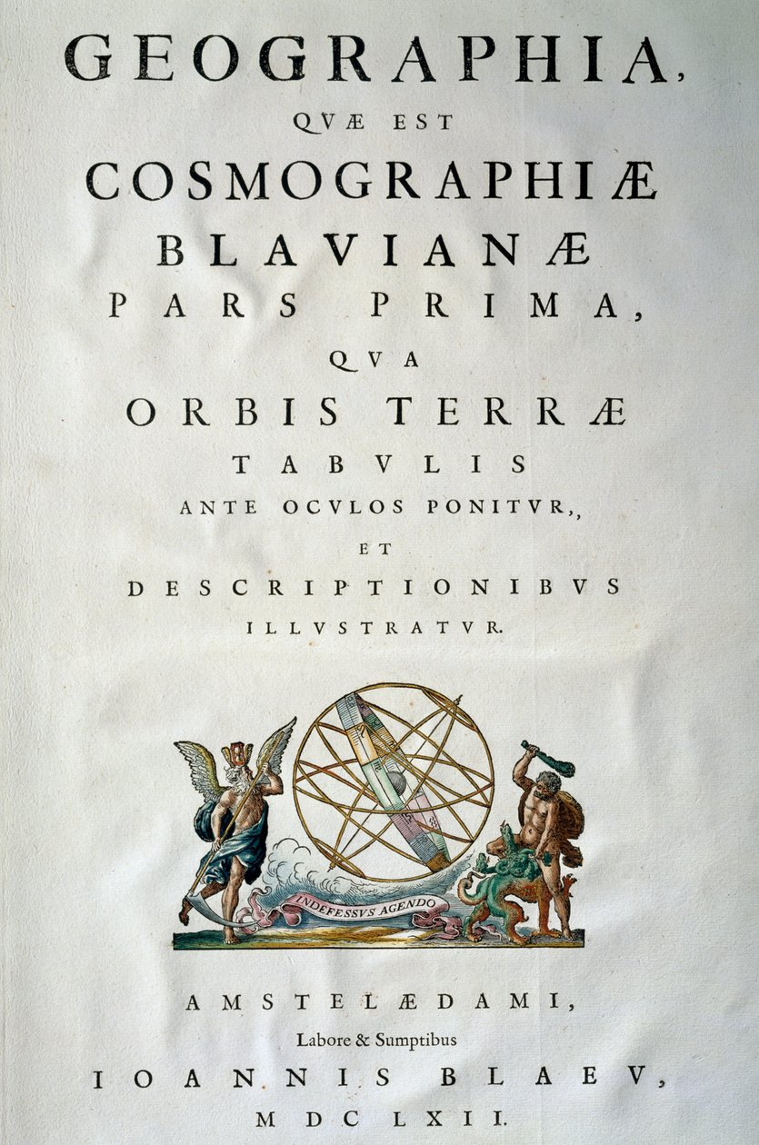 Titelsida till del I av Atlas maior, av Joan Blaeu (1596-1673), kopparstick, Amsterdam av Joan Blaeu