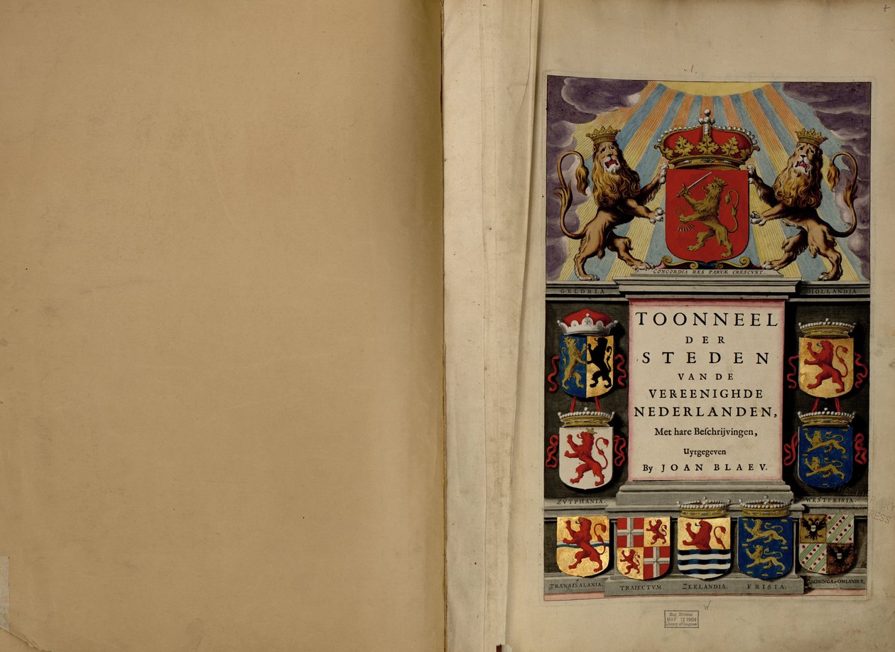 Toneel av städerna i Förenade Nederländerna, med deras beskrivningar av Joan Blaeu