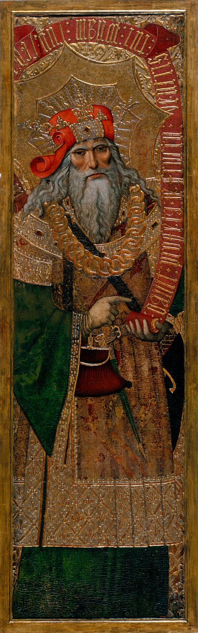 David - Målning av Joan Gasco (aktiv 1500-1529) - ca. 1500 - Tempera på panel - 210,8x60 - Kataloniens nationella konstmuseum, Barcelona av Joan Gascó