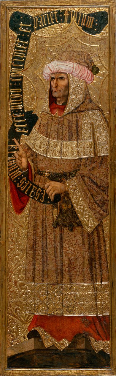 Isaie - Jesaja - Målning av Joan Gasco (aktiv 1500-1529) - ca. 1500 - Tempera på panel - 226,9x64,7 - National Museum of Art of Catalonia, Barcelona av Joan Gascó