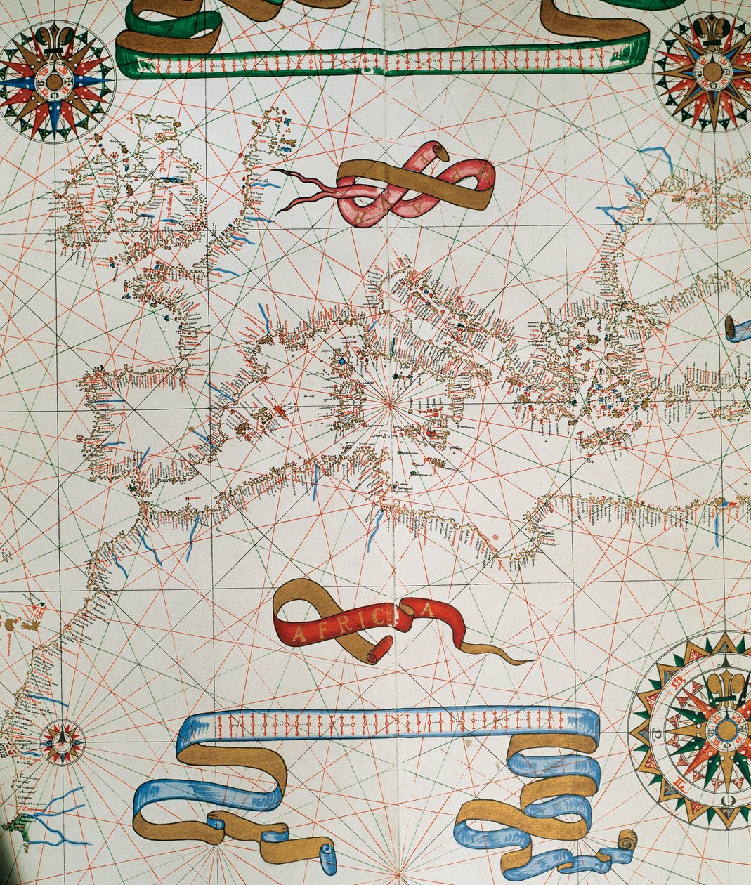 Karta över Europa och norra Afrikas kuster, 1587 av Joan Martines
