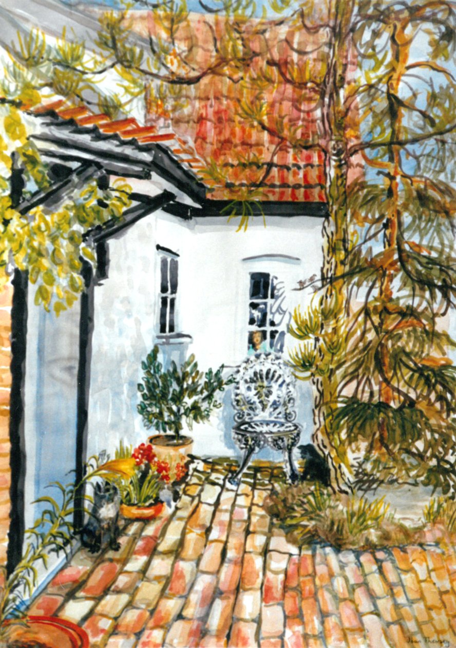Carolines Cottage - det gamla postkontoret, (gouache) av Joan Thewsey
