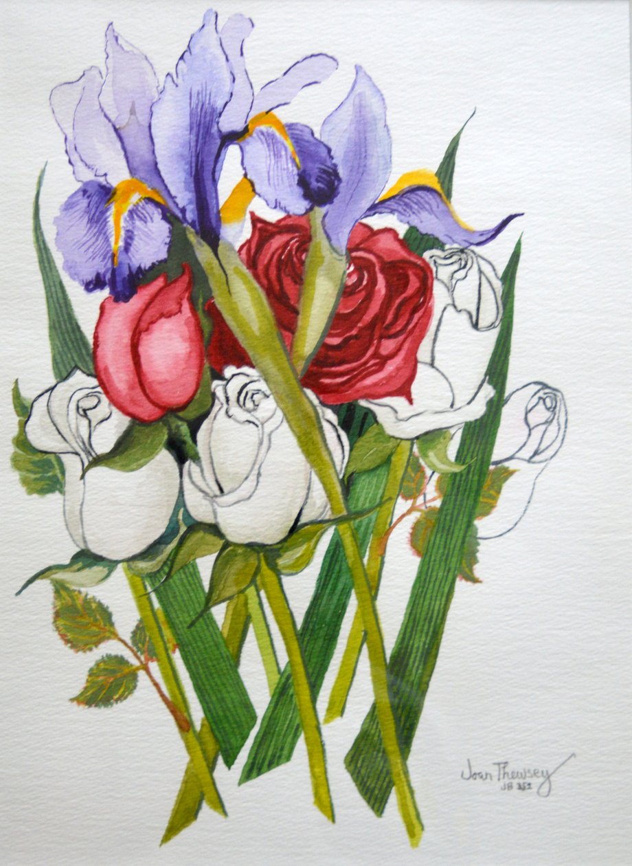 Iriser och rosor, 2007 av Joan Thewsey