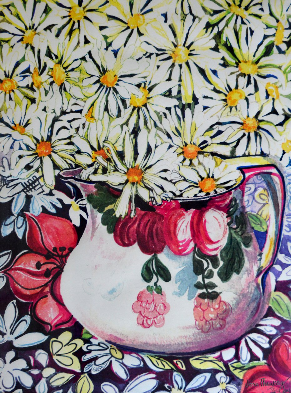 Marguerites i en 30-talskanna, 2001, av Joan Thewsey