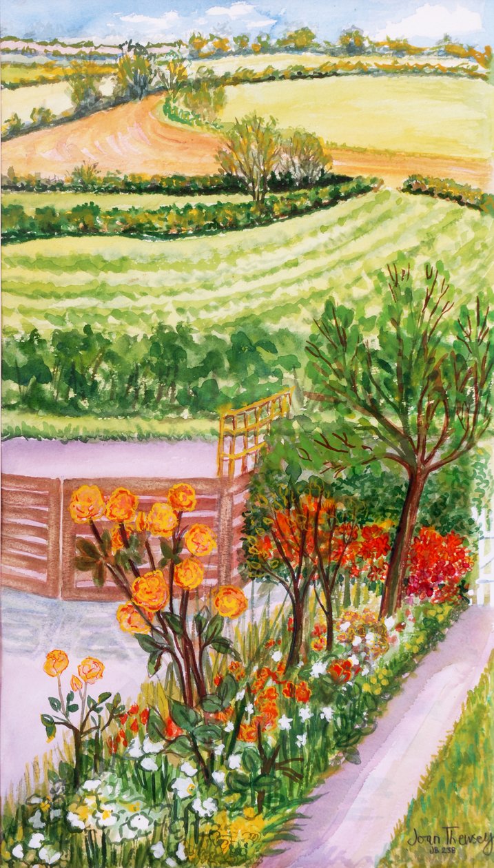 The Cottage Garden och utsikt över, 2000. av Joan Thewsey