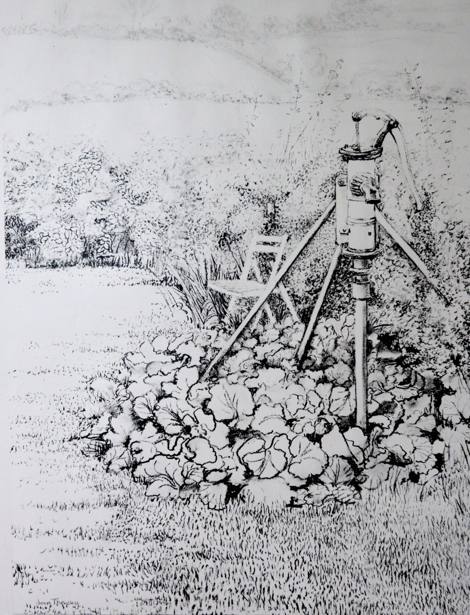The Garden Pump, 1973 (kol) av Joan Thewsey
