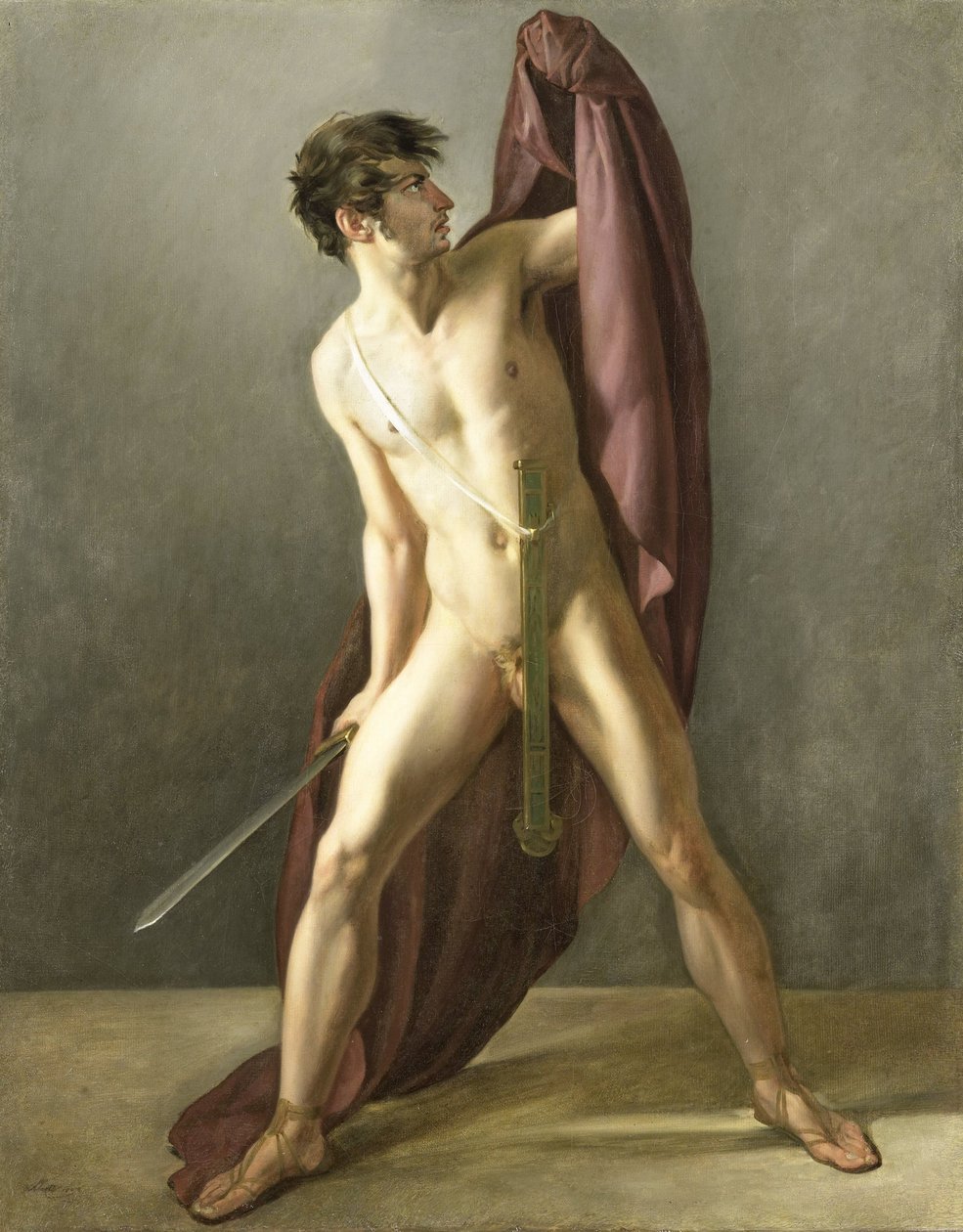 Krigare med draget svärd av Joannes Echarius Carolus Alberti