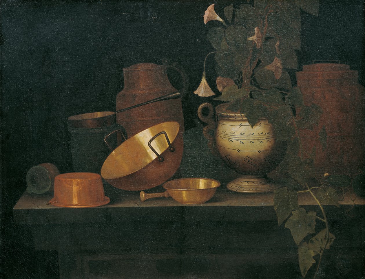 Stilleben med kopparfat av Joannes de Cordua