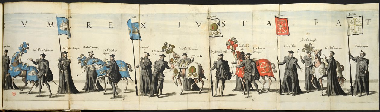Begravningståget i Antwerpen i samband med kejsar Karl Vs död, 1558, 1559. av Joannes van Doetecum