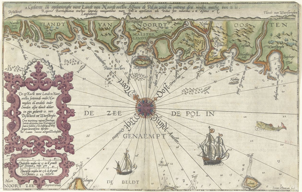 Karta del av Norges och Sveriges kust av Joannes van Doetecum