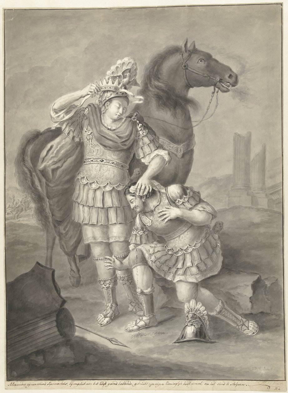 Alexander och Lysimachus av Joannis Jacobus Bijlaert