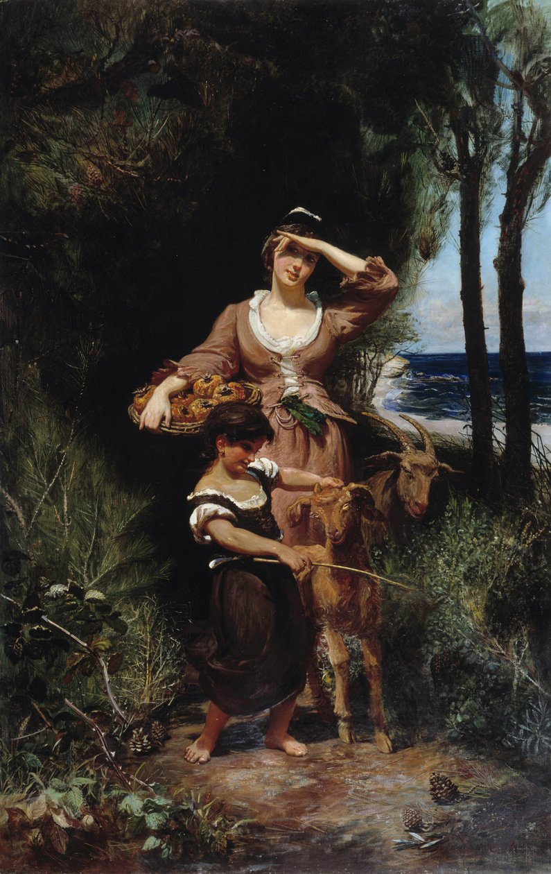Chevrere by the Sea Målning av Joanny Rave (1827-1882) Dim. 219x139 cm. Obligatoriskt omnämnande: Collection fondation regards de Provence, Marseille av Joanny Rave