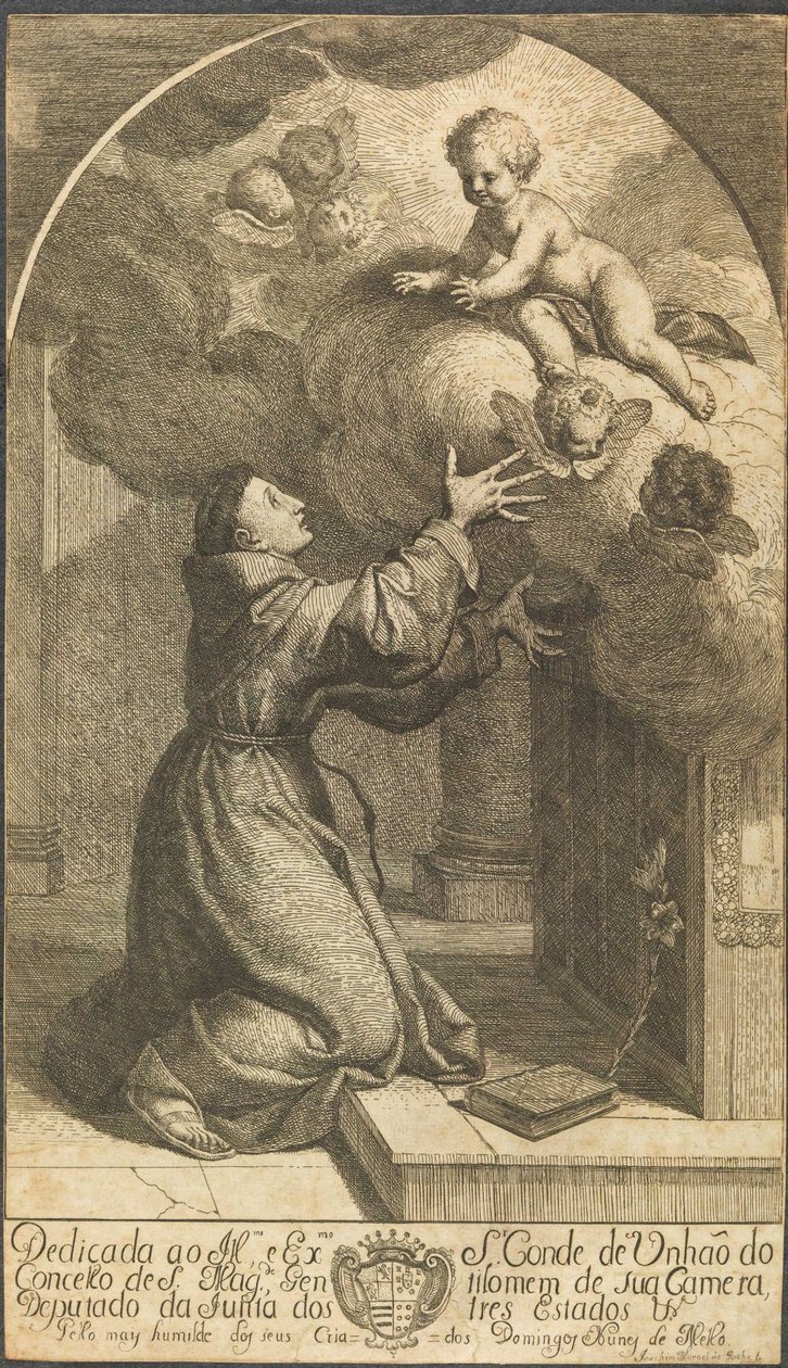 Child Jesus and angels appearing to Saint Anthony av Joaquim Manuel da Rocha