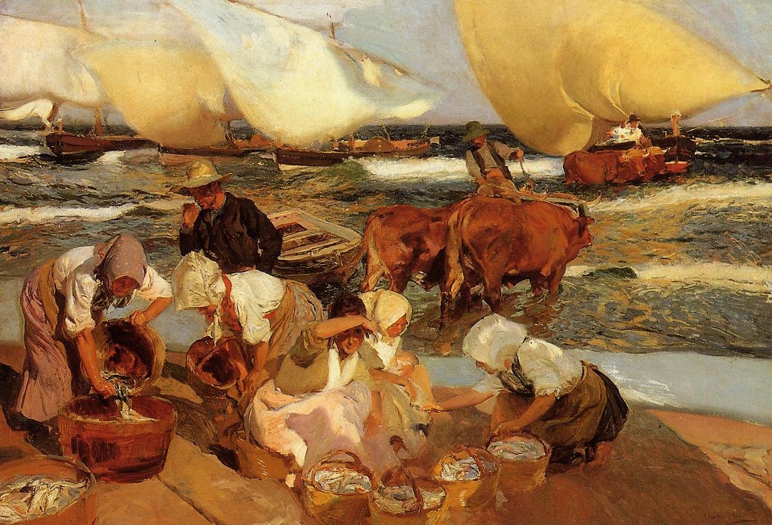  Beach at Valencia or Afternoon Sunn av Joaquín Sorolla