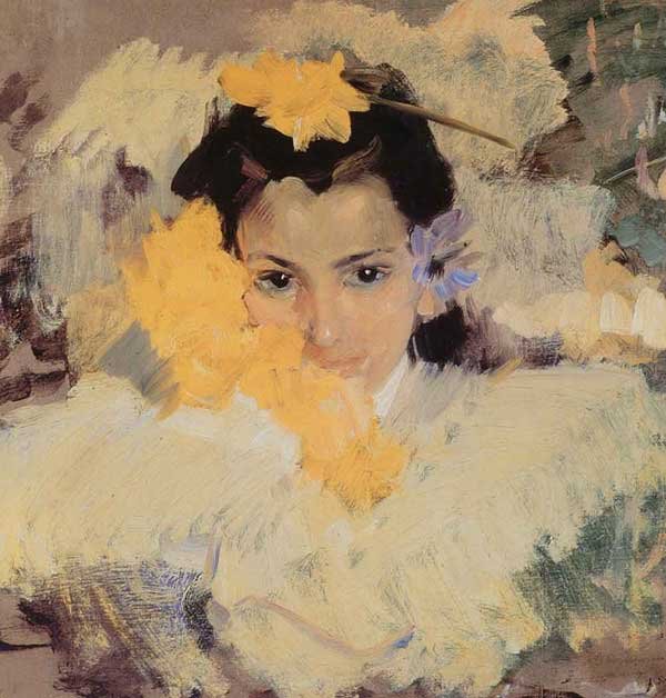  Flicka med blommornEspanol: Nina con floresnPortugues: Menina com floresn av Joaquín Sorolla